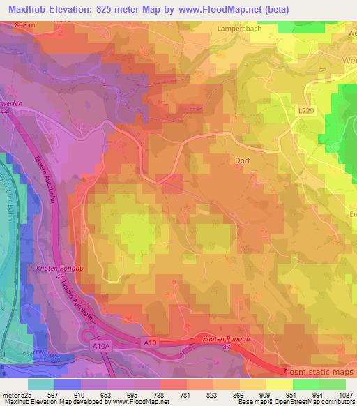 Maxlhub,Austria Elevation Map
