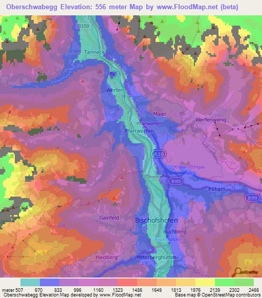 Oberschwabegg,Austria Elevation Map