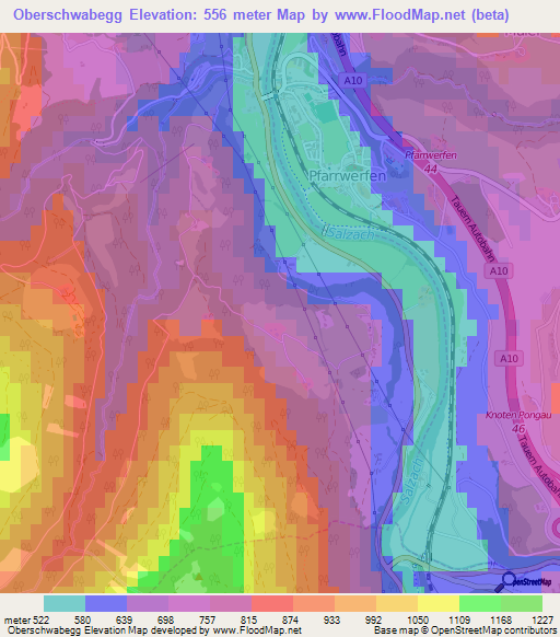 Oberschwabegg,Austria Elevation Map