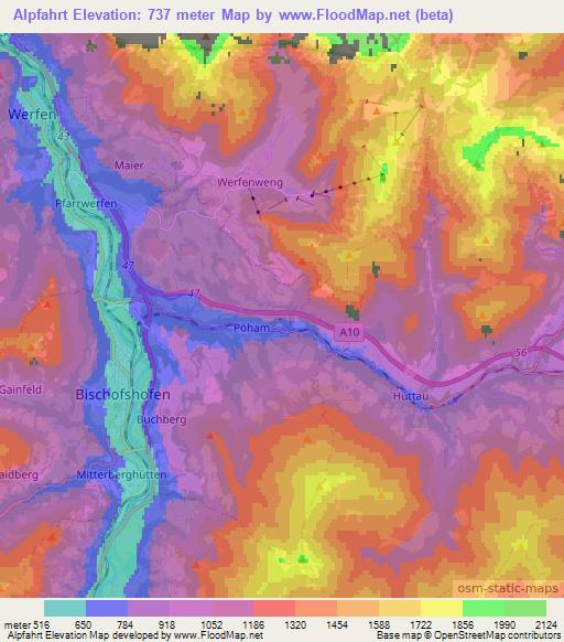 Alpfahrt,Austria Elevation Map