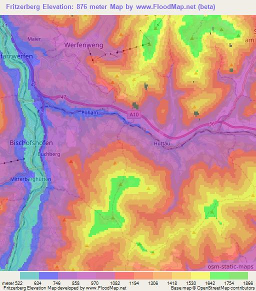 Fritzerberg,Austria Elevation Map