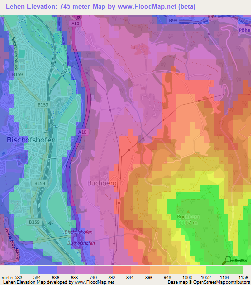 Lehen,Austria Elevation Map