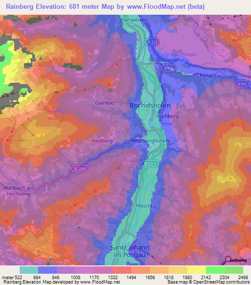 Rainberg,Austria Elevation Map