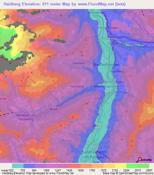 Haidberg,Austria Elevation Map