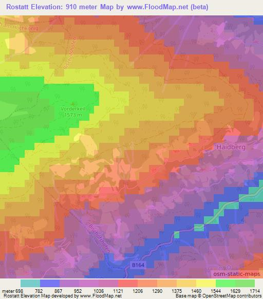 Rostatt,Austria Elevation Map