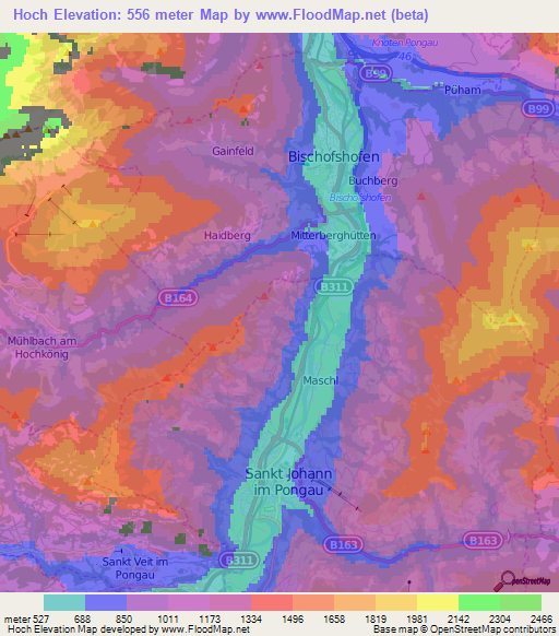 Hoch,Austria Elevation Map