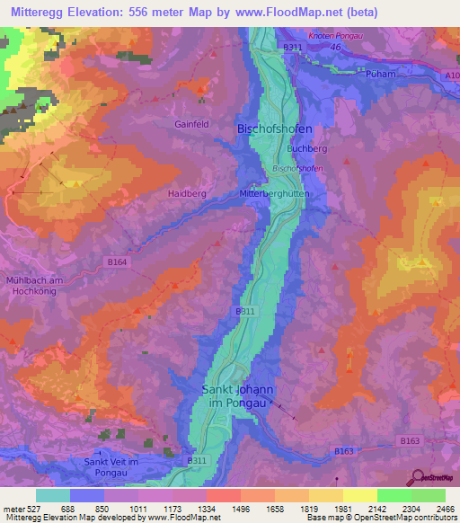 Mitteregg,Austria Elevation Map
