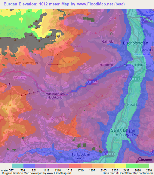 Burgau,Austria Elevation Map