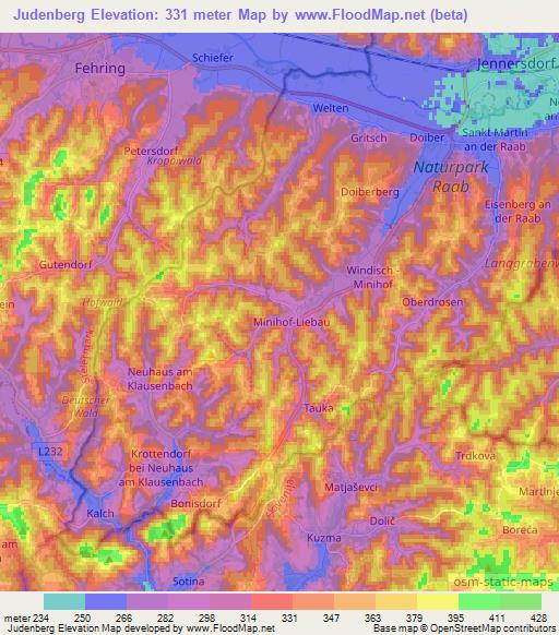Judenberg,Austria Elevation Map