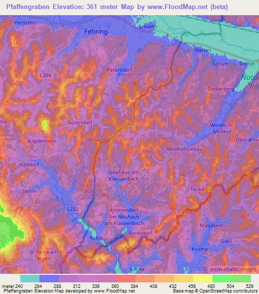 Pfaffengraben,Austria Elevation Map