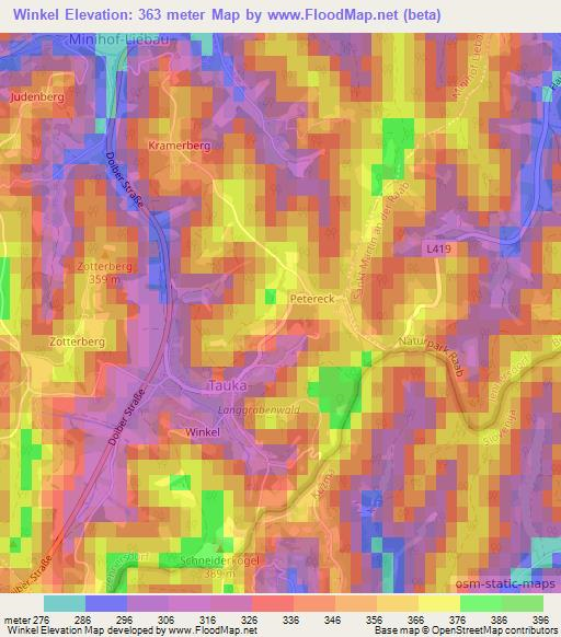 Winkel,Austria Elevation Map