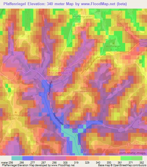 Pfaffenriegel,Austria Elevation Map