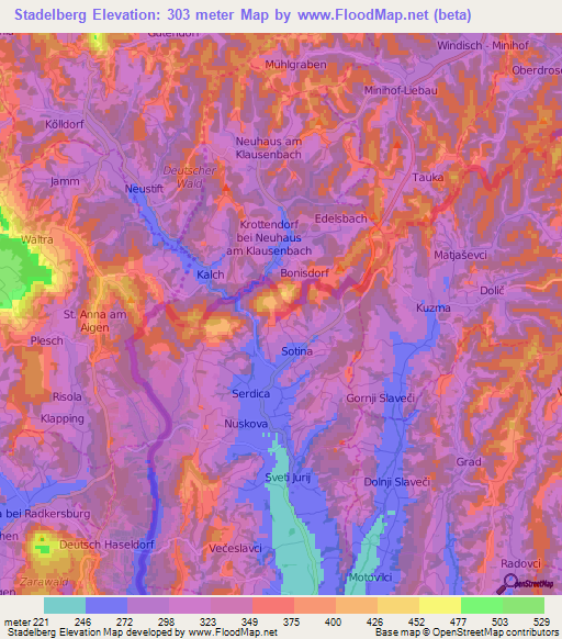 Stadelberg,Austria Elevation Map