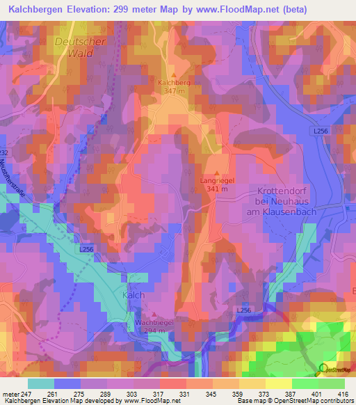 Kalchbergen,Austria Elevation Map