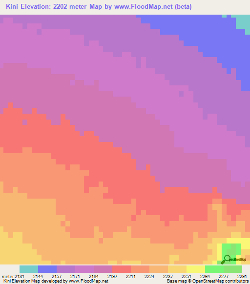 Kini,Iran Elevation Map