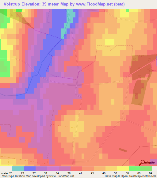 Volstrup,Denmark Elevation Map
