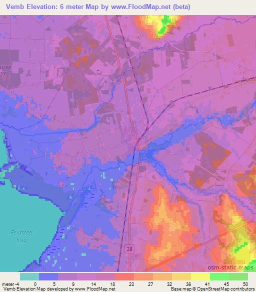 Vemb,Denmark Elevation Map