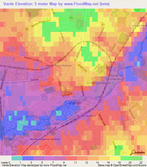 Varde,Denmark Elevation Map