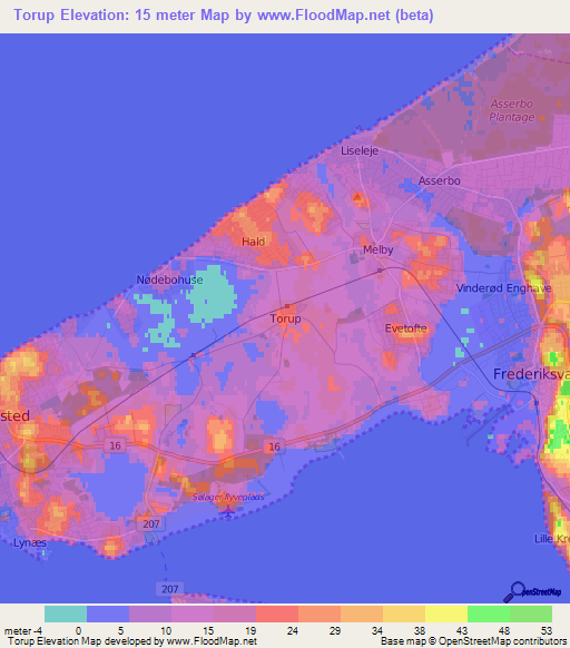 Torup,Denmark Elevation Map