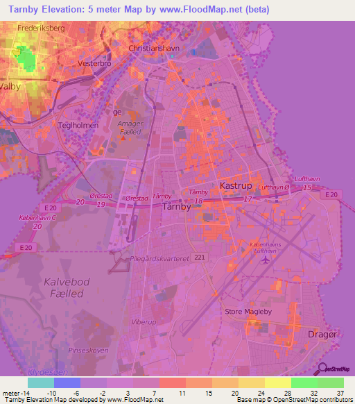 Tarnby,Denmark Elevation Map