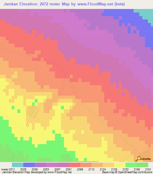 Jamkan,Iran Elevation Map