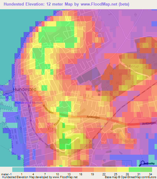 Hundested,Denmark Elevation Map