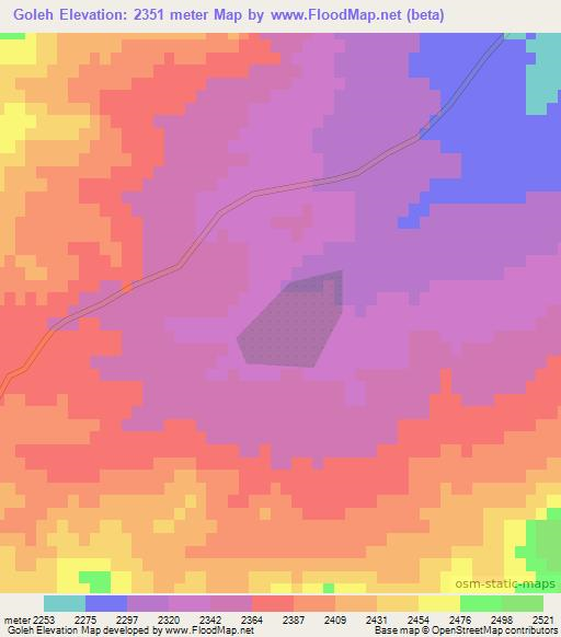 Goleh,Iran Elevation Map