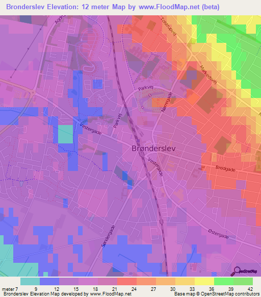 Bronderslev,Denmark Elevation Map