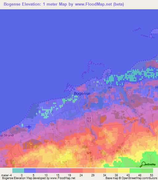 Bogense,Denmark Elevation Map