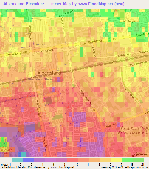 Albertslund,Denmark Elevation Map