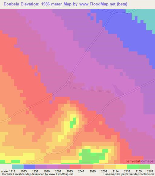 Donbela,Iran Elevation Map