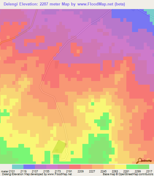 Delengi,Iran Elevation Map