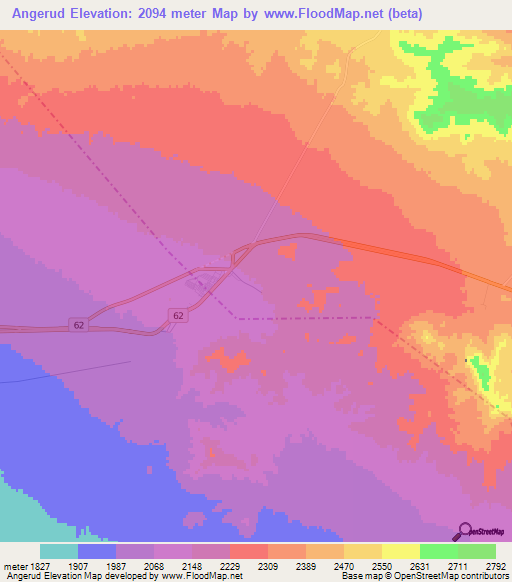 Angerud,Iran Elevation Map