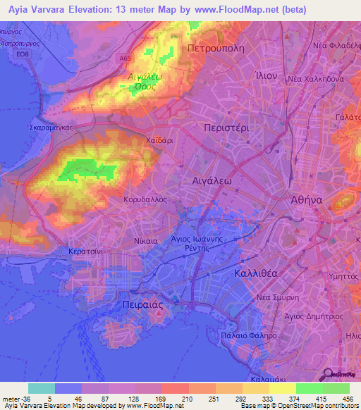 Ayia Varvara,Greece Elevation Map