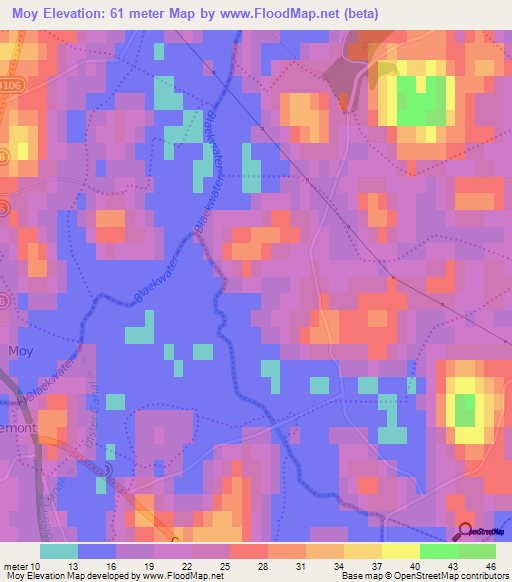 Moy,UK Elevation Map