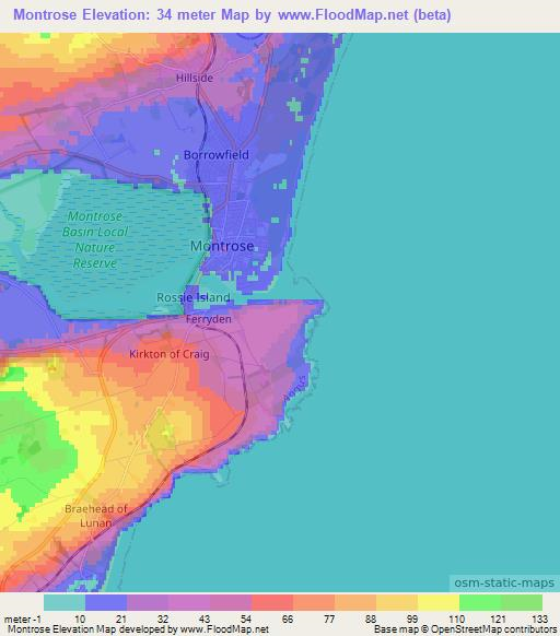 Montrose,UK Elevation Map