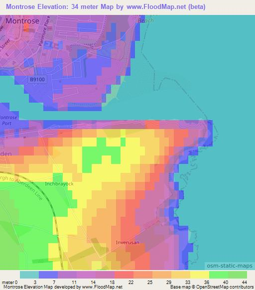 Montrose,UK Elevation Map