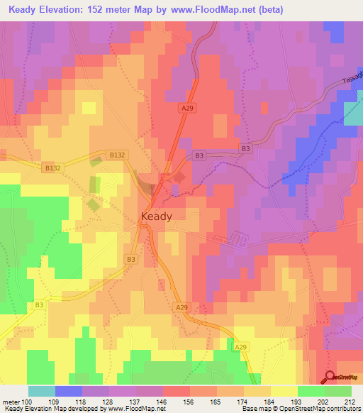 Keady,UK Elevation Map