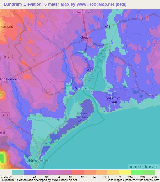 Dundrum,UK Elevation Map