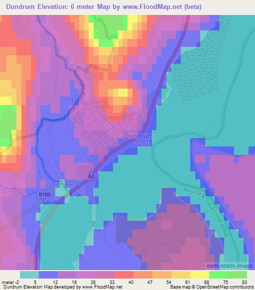 Dundrum,UK Elevation Map