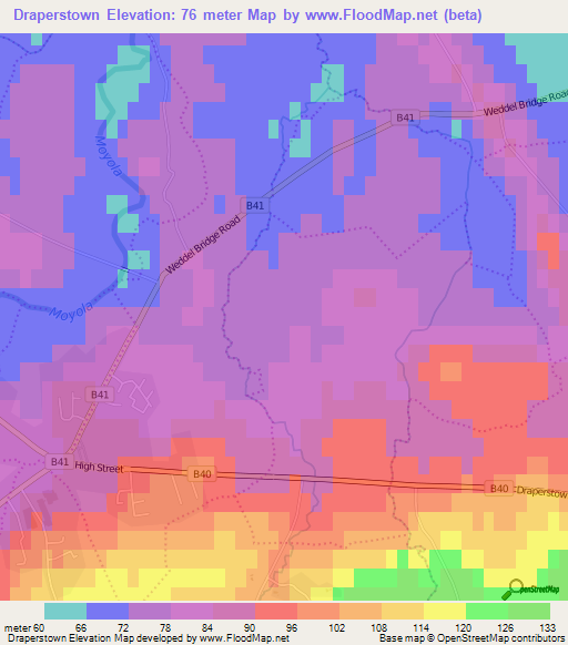 Draperstown,UK Elevation Map