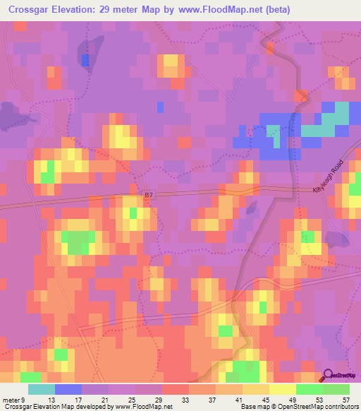 Crossgar,UK Elevation Map