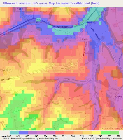Ufhusen,Switzerland Elevation Map