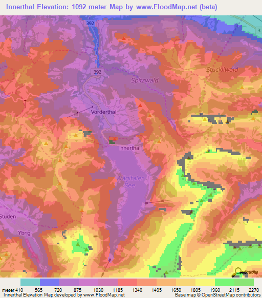 Innerthal,Switzerland Elevation Map