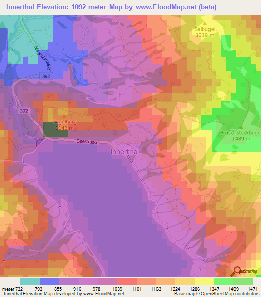 Innerthal,Switzerland Elevation Map