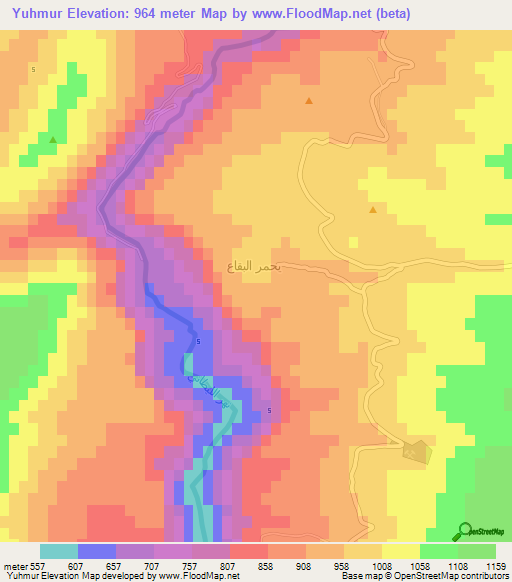 Yuhmur,Lebanon Elevation Map