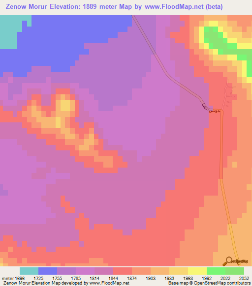 Zenow Morur,Iran Elevation Map