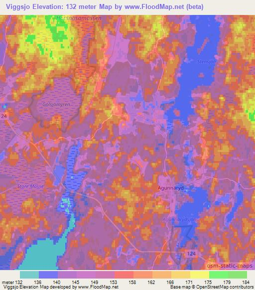 Viggsjo,Sweden Elevation Map