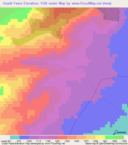 Ouadi Faara,Lebanon Elevation Map