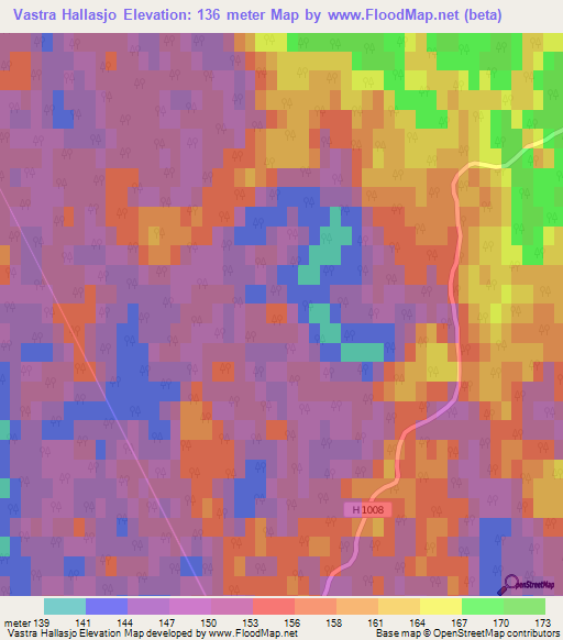 Vastra Hallasjo,Sweden Elevation Map